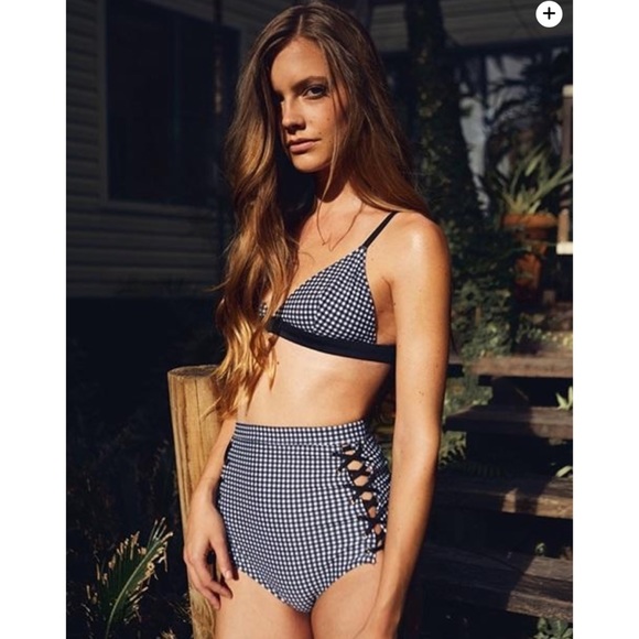 DAZE DAYZ GINGHAM CHECK_LACE UP HIGH BOTTOM - Picture 3 of 6